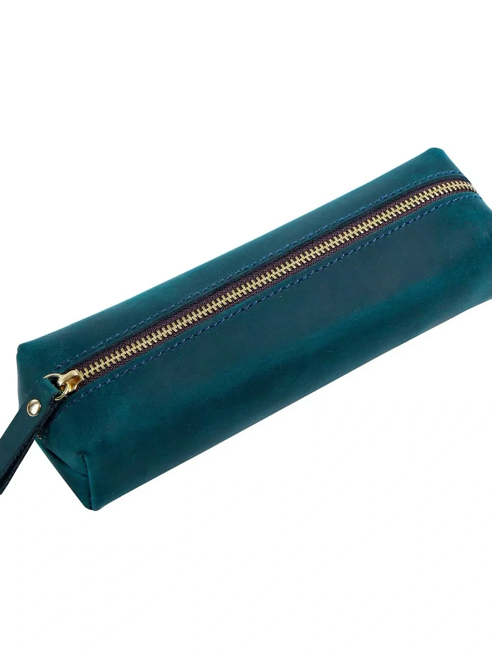 Brown Cowhide Leather Travel Pen/Pencil Pouch